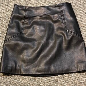 H&M Black Faux Leather Mini Skirt